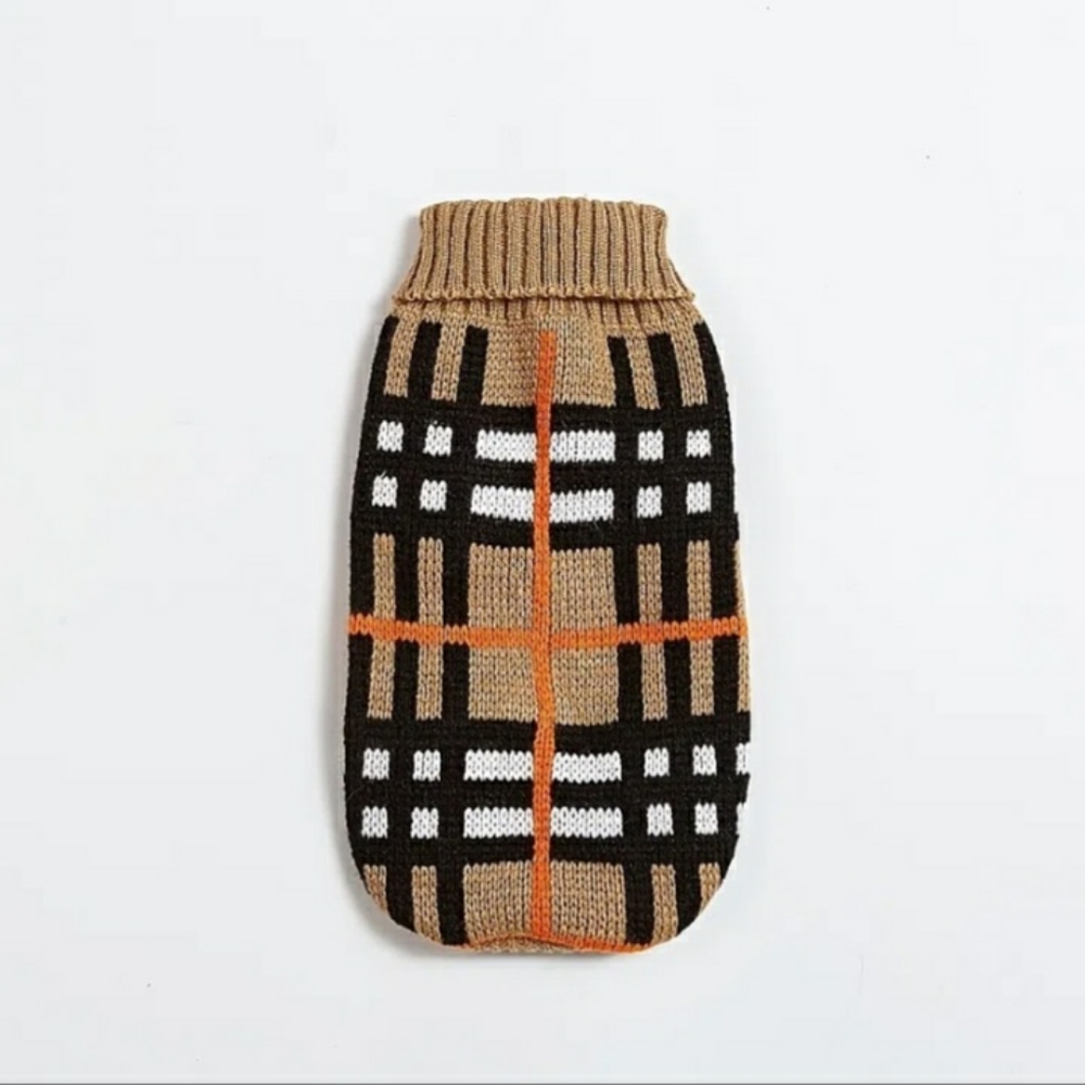 New Pet Sweater For Dog & Cat, Winter Dog Grid Sweater, Cute Cat Clothes